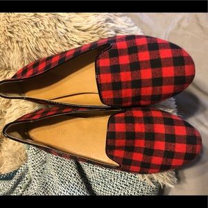 Buffalo Plaid check loafer flats